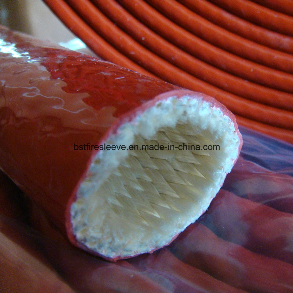 Glass Fiber Braided Steel Fctory Cable Hose Protection Fire Sleeving Silicone Covered Braided Fiberglass Sleeving