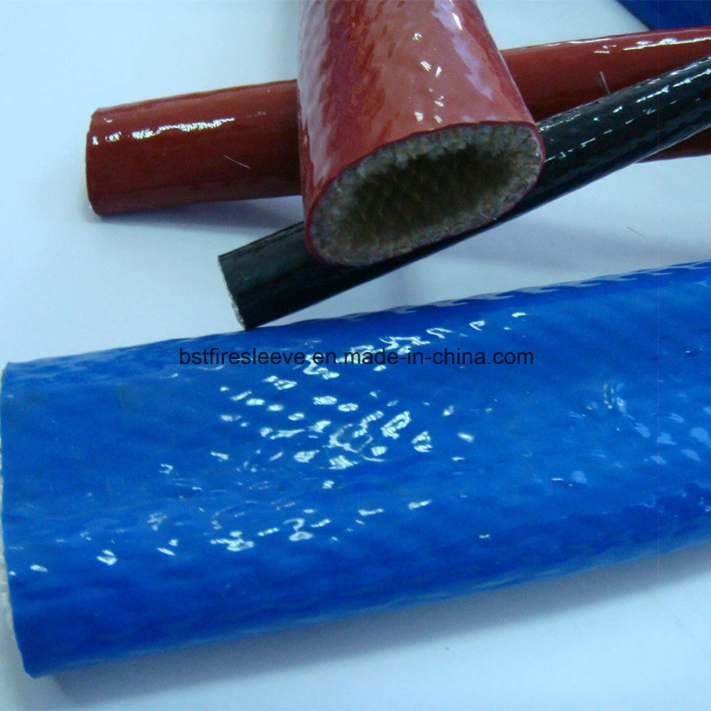 Glass Fiber Braided Steel Fctory Cable Hose Protection Fire Sleeving Silicone Covered Braided Fiberglass Sleeving