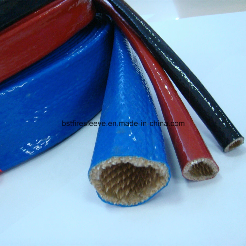 Glass Fiber Braided Steel Fctory Cable Hose Protection Fire Sleeving Silicone Covered Braided Fiberglass Sleeving