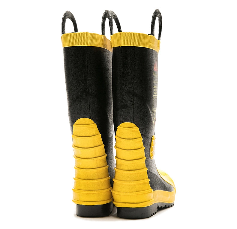 Puncture-Resistant Fireman Fire Fighting Equipment Slip-Resistant Rubber Boots for Footwear