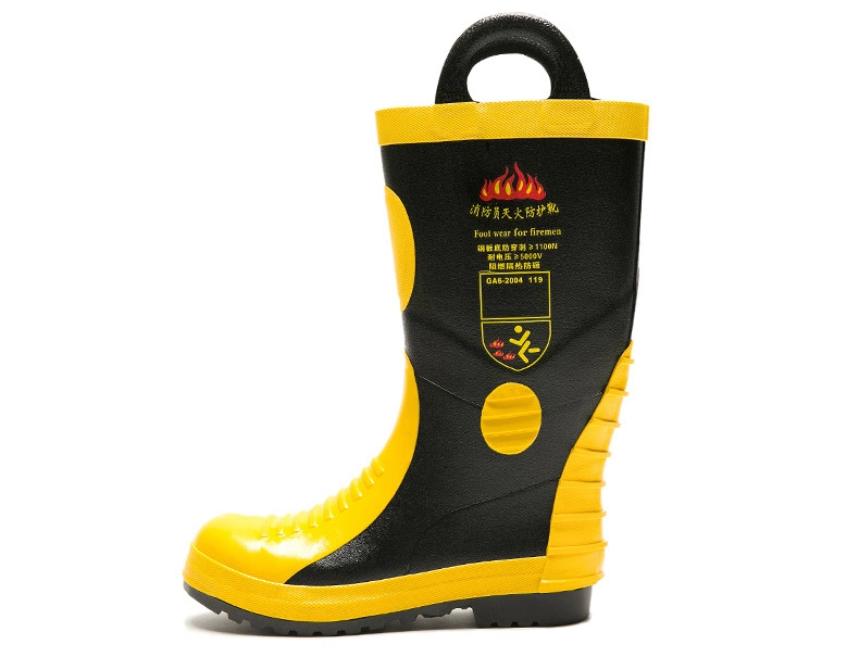 Puncture-Resistant Fireman Fire Fighting Equipment Slip-Resistant Rubber Boots for Footwear