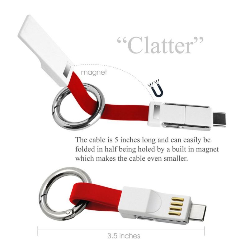 Key Chain Multi Charging Portable Travel Short Cables Data Charging Cord