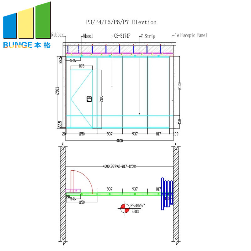 Conference Room Fire Resistant Folding Sliding Acoustic Movable Partition Walls