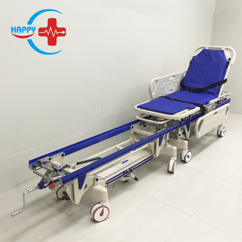 Hc-M014 Luxurious Folding Ambulance/ICU Bed Patient Connecting Stretcher Use for Patient Transportation with Metal Track Senior Care Connecting Stretcher