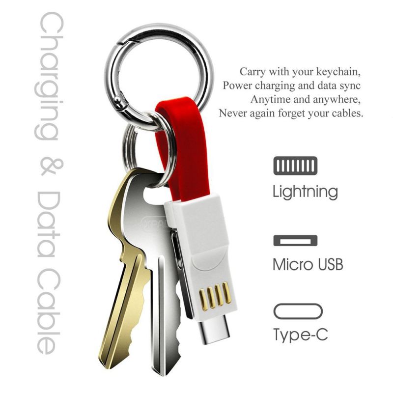 Key Chain Multi Charging Portable Travel Short Cables Data Charging Cord