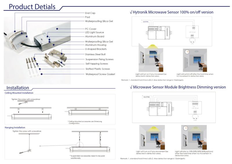 20W IP65 Al Dust Proof, Explosion Proof and Shook Proof Light, 125-135lm/W with Frosted Cover