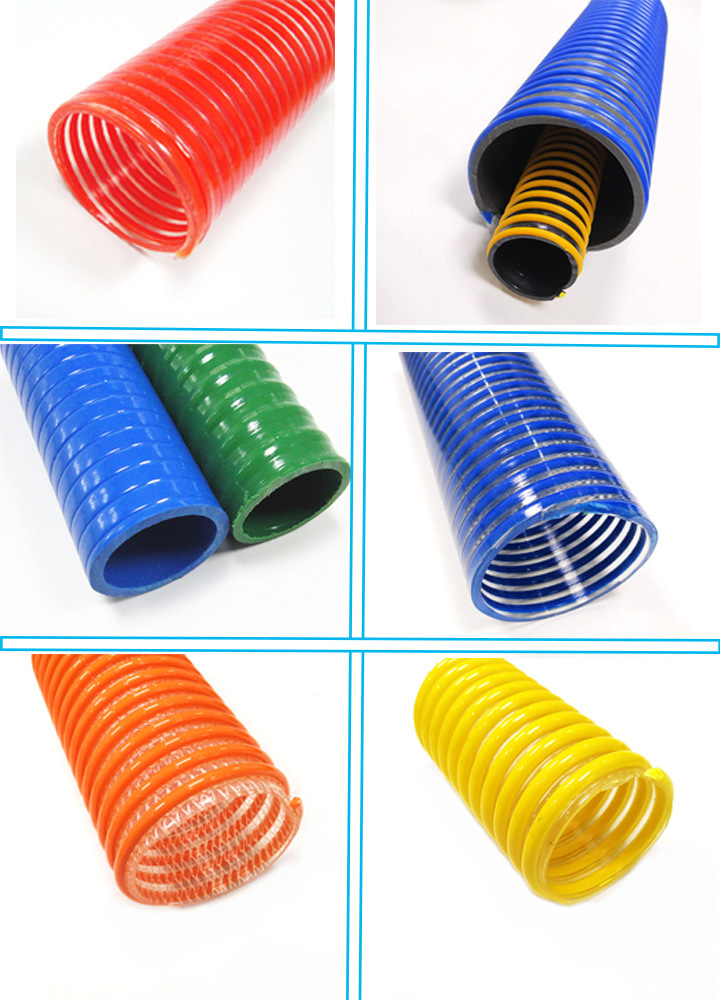 Industry PVC Anti Static Reinforced Suction Pipe Hose for Gas Powder Dirt Fuel