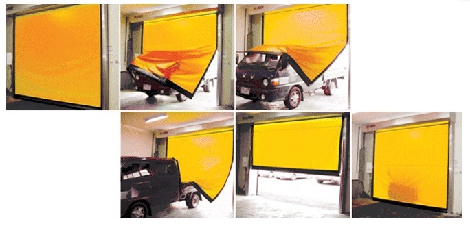 Overhead Zipper Airtight High Speed Rolling Door for Positive Pressure