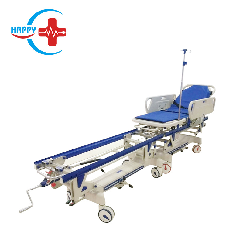 Hc-M014 Luxurious Folding Ambulance/ICU Bed Patient Connecting Stretcher Use for Patient Transportation with Metal Track Senior Care Connecting Stretcher