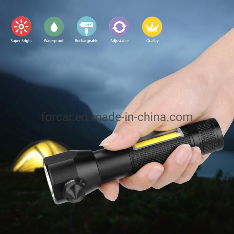 COB LED Torch Camping Lantern Seat Belt Cutter Rescue Hammer Flashlight for Emergency Safety