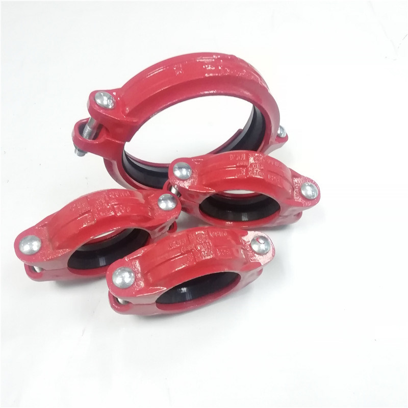 Ductile Iron Fire Fighting Rigid Coupling Ral3000 Grooved Fittings Flexible Coupling