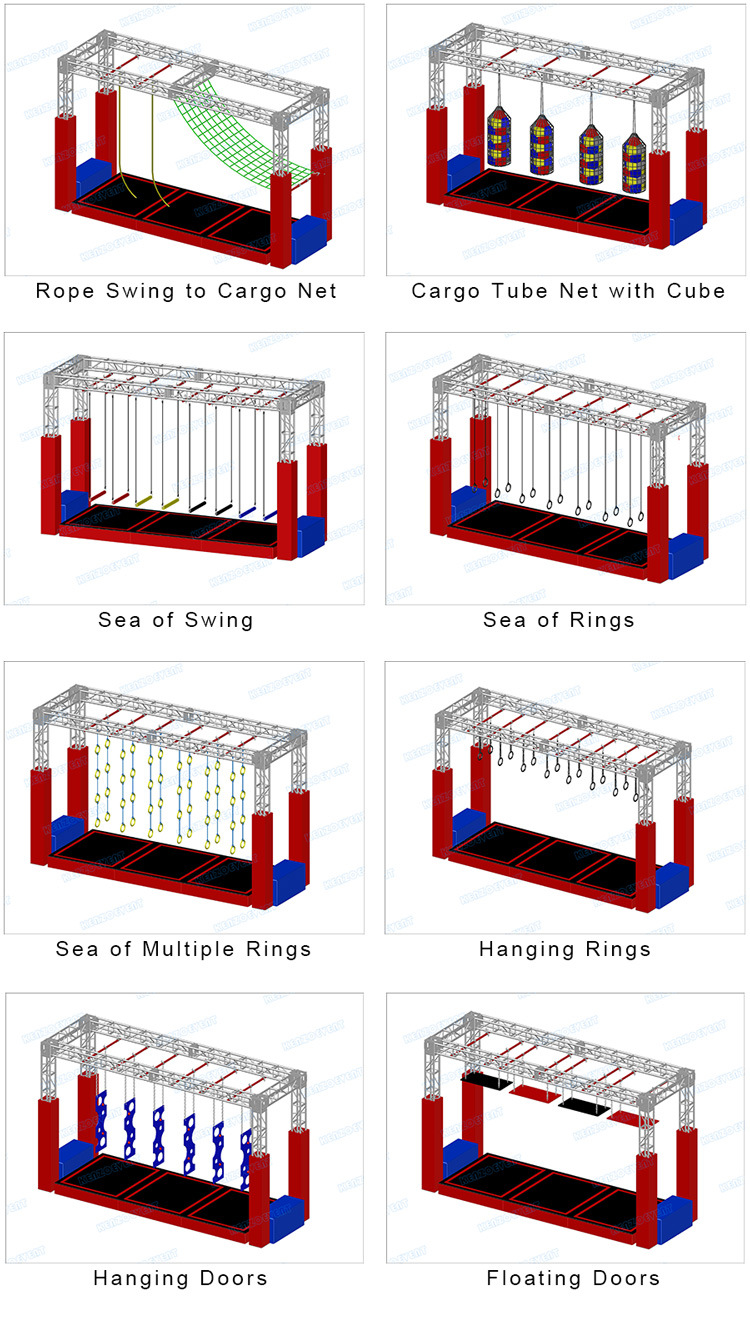 Outdoor Ninja Warrior Playground Course Equipment