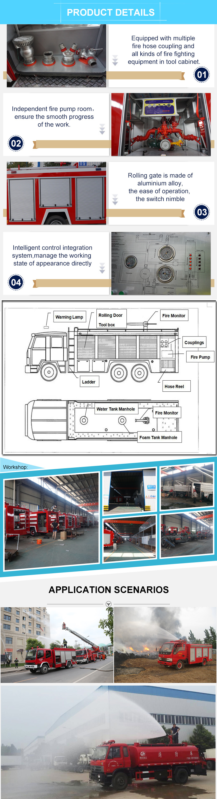 Isuzu 6X4 12000L Tank Fire Truck Fire Fighting Truck Firefighting Truck Fire Engine Rescue Truck