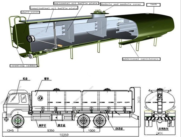 6000 Liters / 7000 Liters / 8000 Liters Fuel Tank Trailer Truck