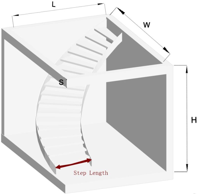 Modern Staircase Design Wood Steel Curved Staircase Decorative Interior Staircase