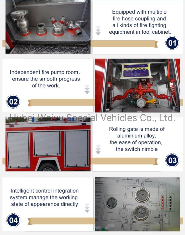 Isuzu 700p 5ton Water Fire Truck Engine 5000L Emergency Rescue Fire Fighting Truck