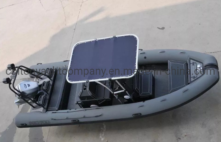 Colton Deep-V Aluminum Hull Inflatable Rib Boat for Fishing and Rescue
