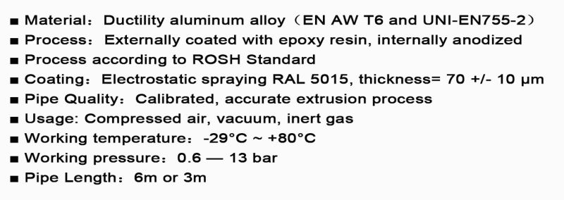 Pneumatics Aluminum Alloys Compressed Air Piping Compressed Air Pipe Network