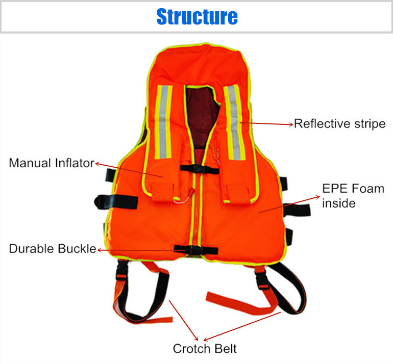 Composite EPE Foam and Inflatable Work Life Jacket for Fireman