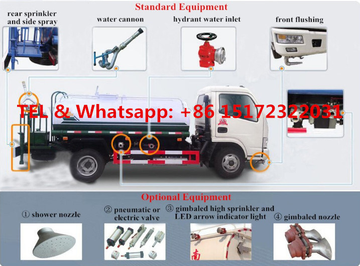 DFAC Sinotruk 4X2 5000L 8000L 10000 Liter Water Tank Truck for Sale