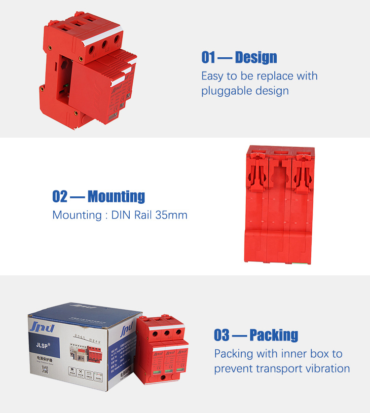 Three Phase AC SPD Industrial Surge Protective Devices 485V Class 2 Surge Protector