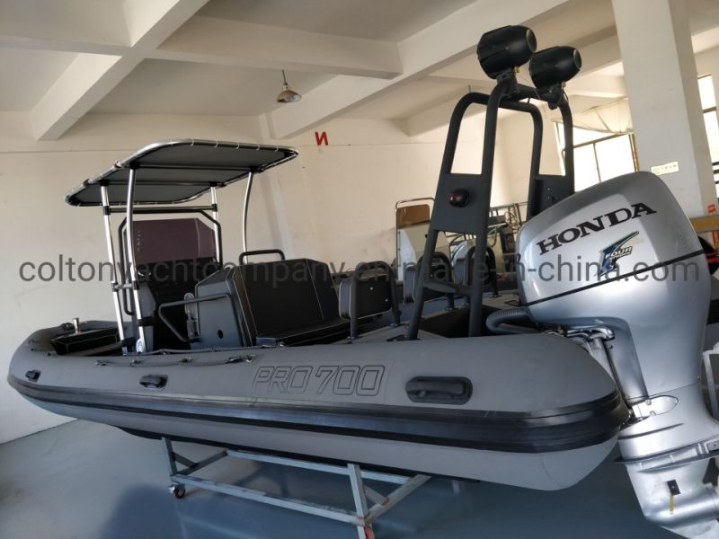 Colton Deep-V Aluminum Hull Inflatable Rib Boat for Fishing and Rescue