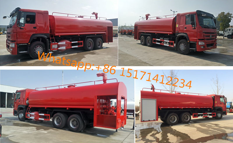 HOWO 6X4 Water Distribution Fire Truck Water Tank 20tons Fire Trucks 371HP Price