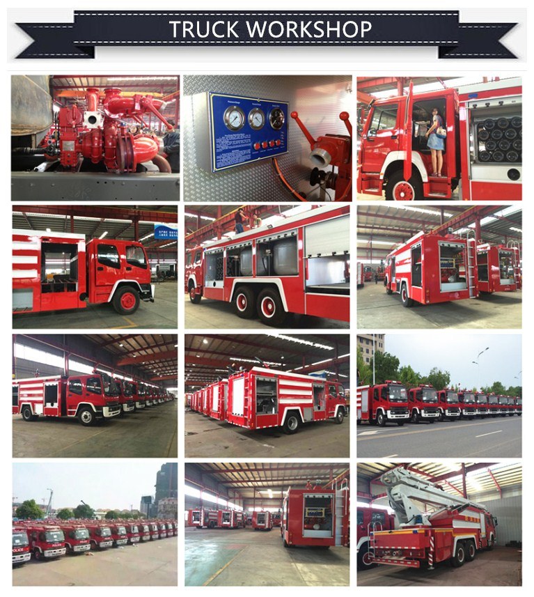 HOWO 4X2 Fire Engine Truck with Fire Extinguisher, 6000L Fire Fighting Truck and Equipment