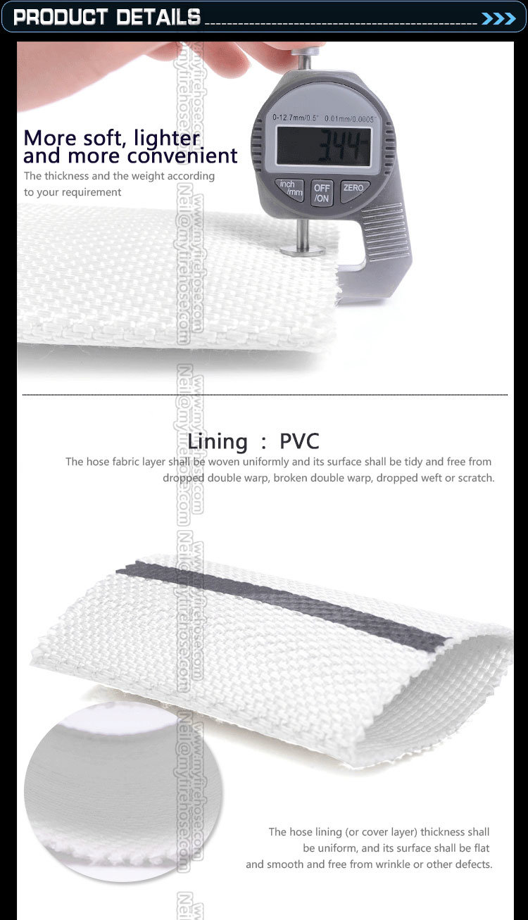 PVC Double Jacket Fire Canvas Hose, Flexible Fire Fighting Hose