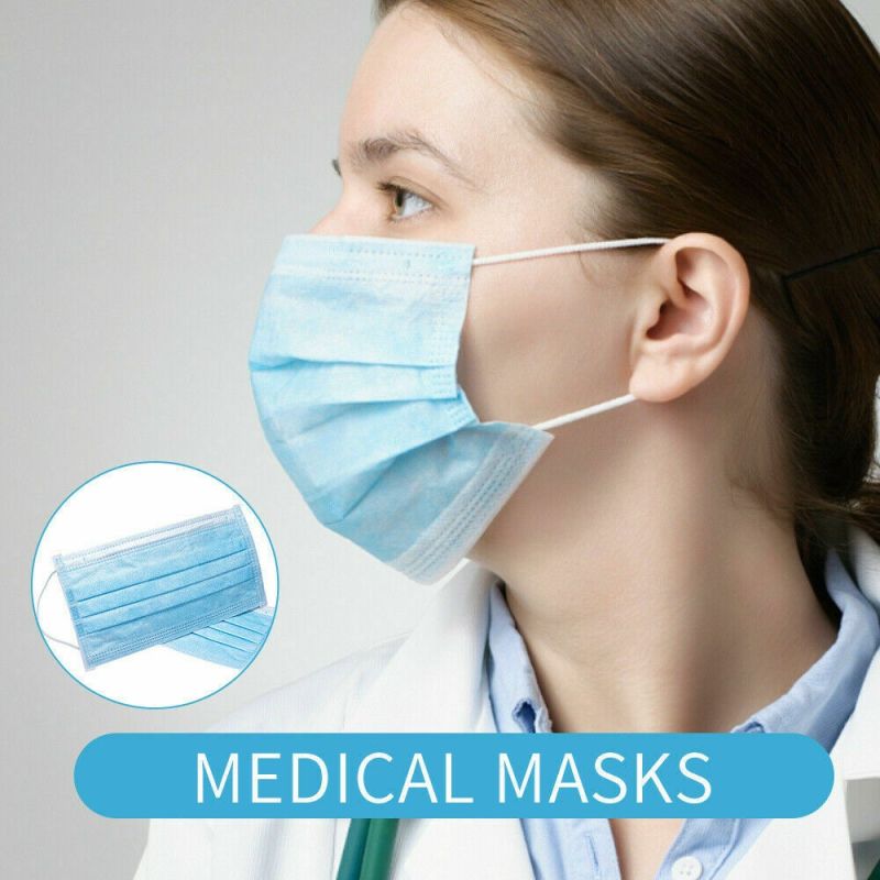 Respirator Sanitary Face Mask Item Blue and Non-Woven Respirator