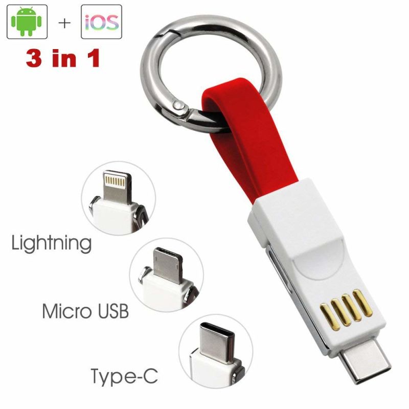 Key Chain Multi Charging Portable Travel Short Cables Data Charging Cord