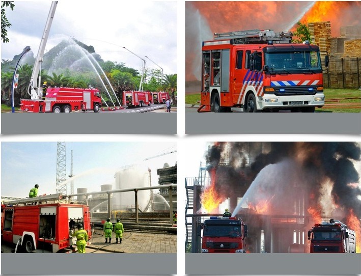 HOWO 4X2 Fire Engine Truck with Fire Extinguisher, 6000L Fire Fighting Truck and Equipment