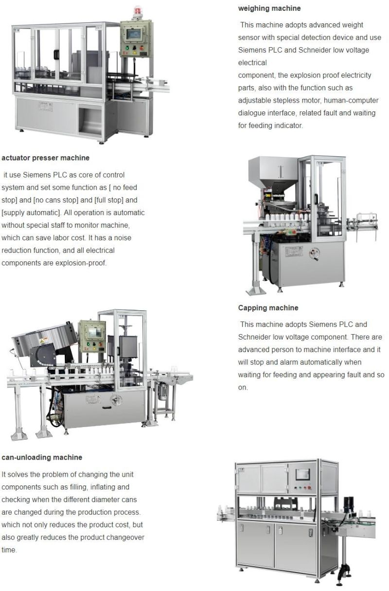 Automatic Aerosol Filling Crimping Machine and Propellant Gas Machine