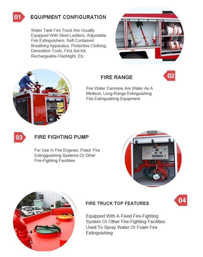 HOWO 4X2 Fire Engine Truck with Fire Extinguisher, 6000L Fire Fighting Truck and Equipment