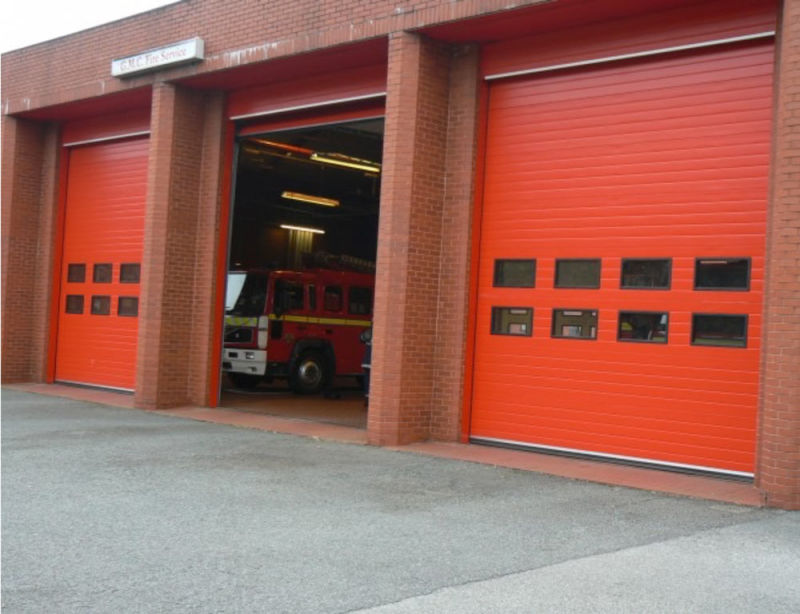 China Automatic Fire Aluminum Alloy Sectional Garage Door for Fire Department