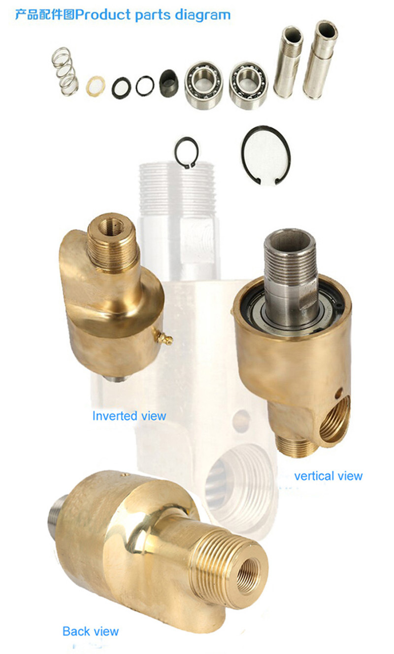 1/2" 3/4" High Pressure Low Speed Hydraulic Rotary Joint Water Swivel Joint Rotary Air Union