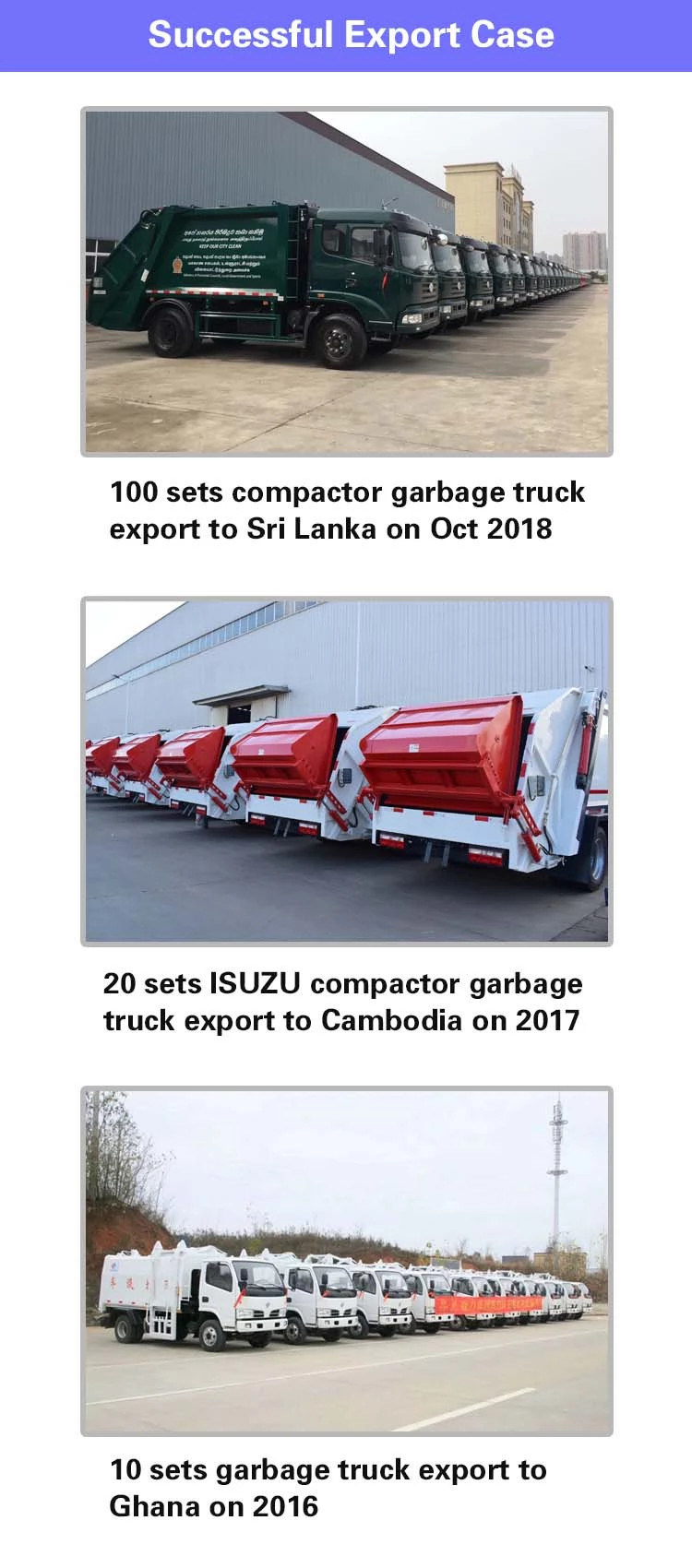 China Manufacturer Trash Compactor Garbage Collector Truck