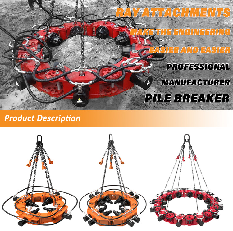 Hydraulic Rock Cutter Concrete Pile Breaking Machine Chisel Attached