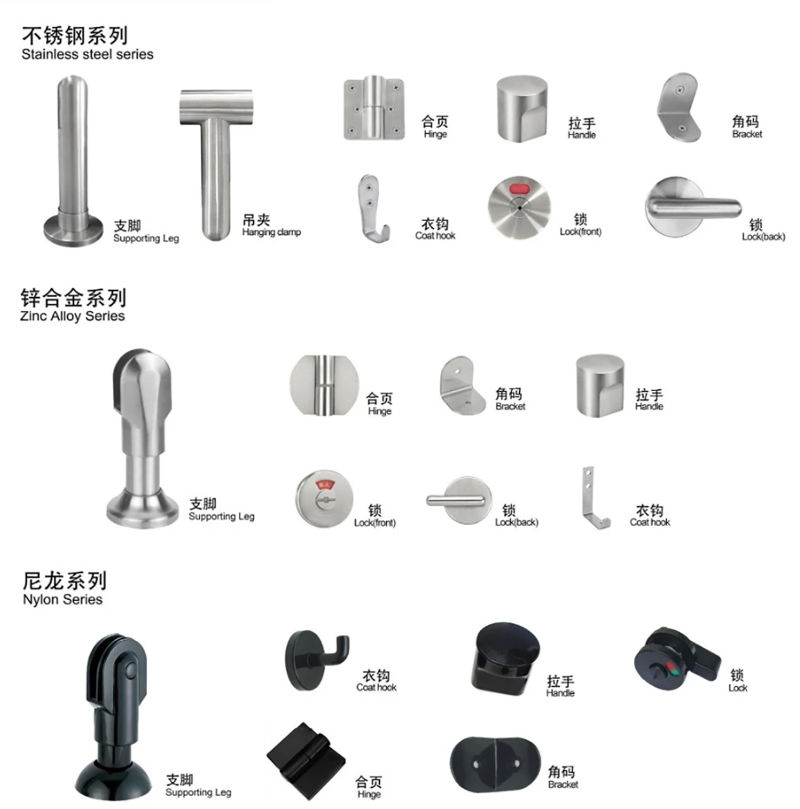 Wc Division HPL Toilet Cubicle Division Panel with Fittings