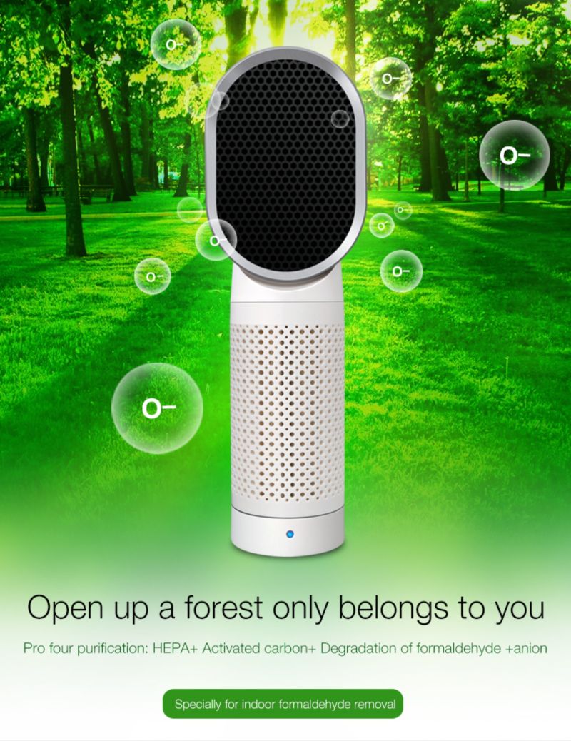 Smart Mini Portable Air Purifier Portable Air Cleaner Air Freshener Remove Formadehyde Benzene Mini Office Air Purifier