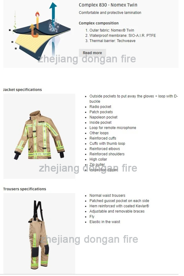 Nomex Fire Fighting Suit / Firefighter 's Suit / Fireman Suit Aramid Firefighter Protective Fire Safety Suit