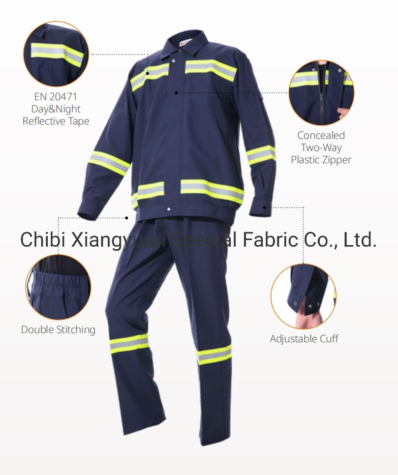 Fireproof Fire Resistance Firefighter Fr Protective Clothing Jacket, Pants Suit with Reflective Tape in Workwear