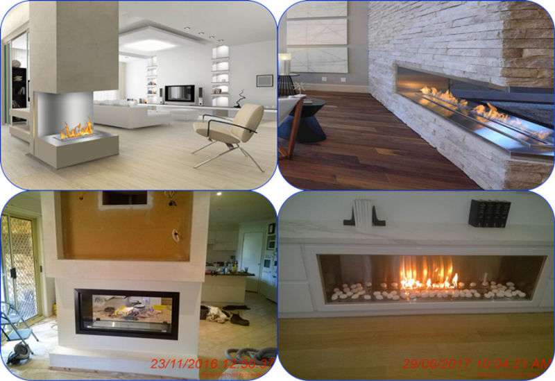 Electric Ethanol Fireplace Metal Firebox