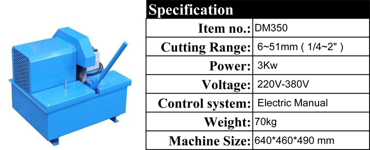 Hebei Dm350 Hydraulic Cable Cutter Hydraulic Hose Cutting Machine