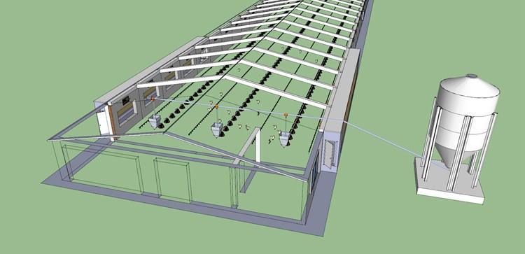 Prebab Chicken Shed with Automatic Controlled Equipments