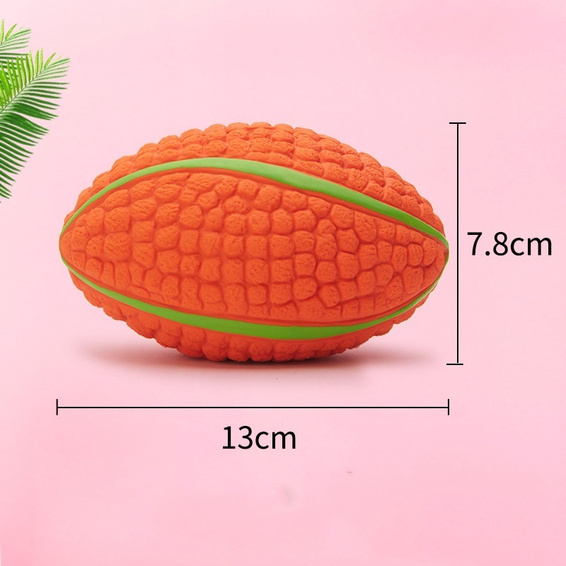 Squeaky Football Branch, Fetch and Play - Latex Rubber Dog Toy Balls, Play Chew Fetch Interactive Ball Puppies Esg16602