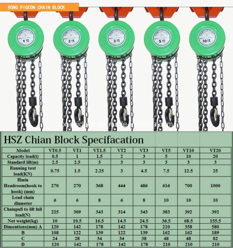 30 Ton Hand Chain Block Manual Chain Hoist 10 Ton Chain Block