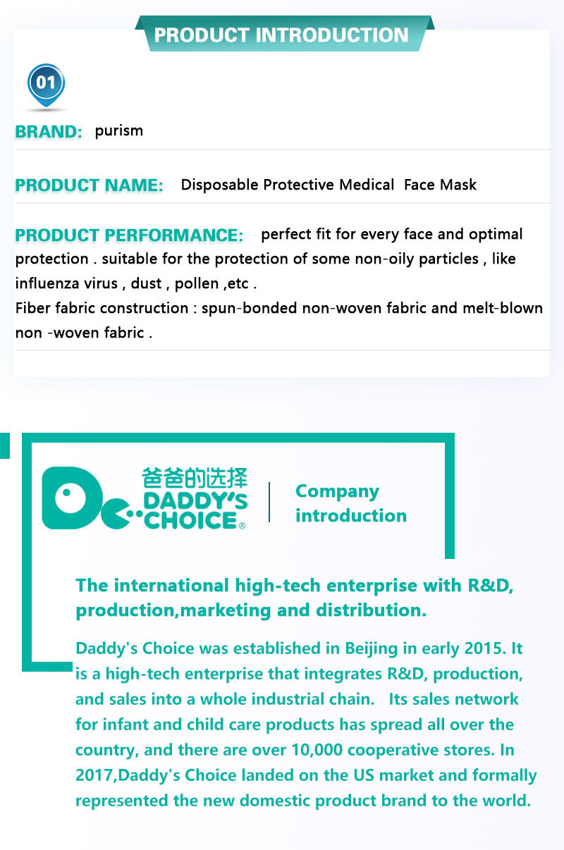 Chinese Manufacturers Disposable Non Woven Fabric Surgical Masks for Medical Use