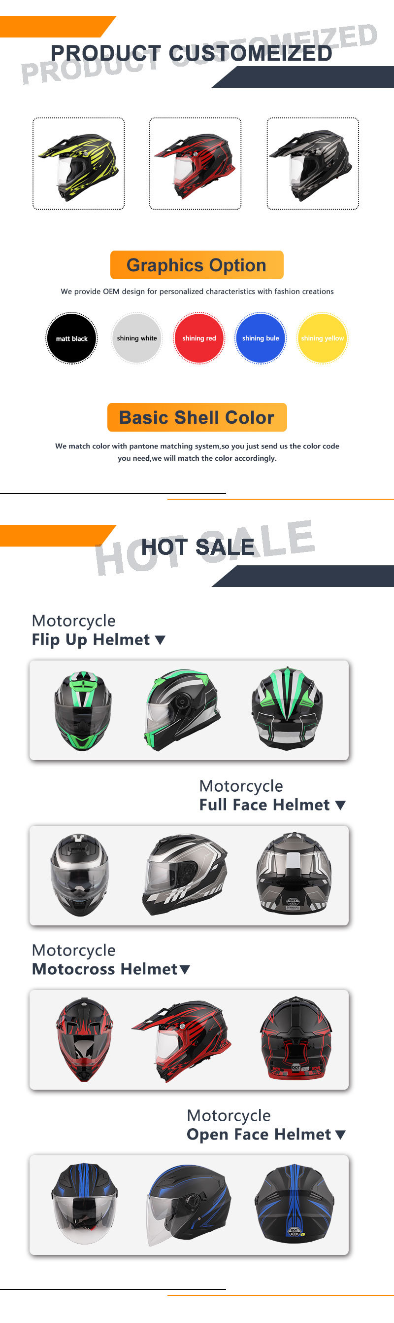 Female Dirt Bike Helmets Factory Price Motocross Helmets Parts with DOT