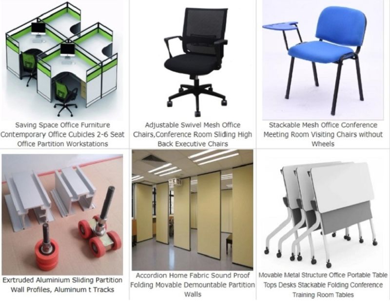 Fire Resistant Sound Proofing Movable Partition Walls with Double Wheels